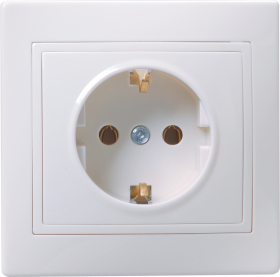 Розетка 1-мест с/з белая Кварта IEK