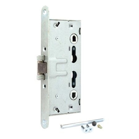 Замок врезной 18,5 см б/руч. серебро язычок противопожарный 2000-ZN Avers---