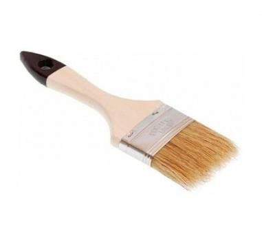 Кисть плоская100х15мм деревянная ручка натуральный ворс Репка Малярная Сказка 888