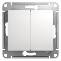 Выключатель механизм 2-кл б/индикатора белый Glossa 