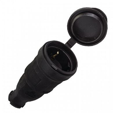 Колодка 16А  1 гнездо с з/к каучук переносная 220В IP44 РБп13-1-0м Омега---