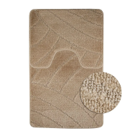 Коврик в ванную двойной  55х90 45х55 светло коричневый Санакс
