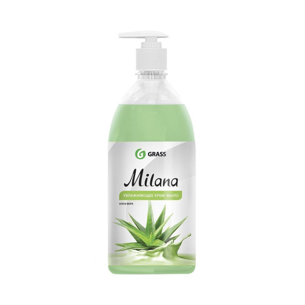 Мыло жидкое 1000мл с дозатором  Милана Grass