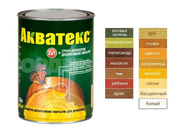 Пропитка Рогнеда Акватекс по дереву тик 2,7л