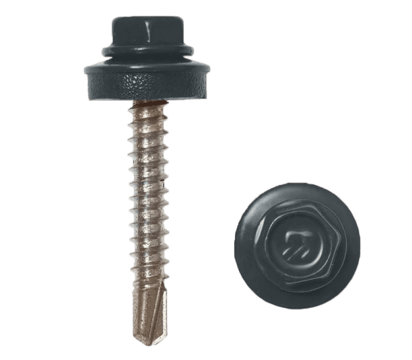 Саморез кровельный RAL7024 4,8х29 дерево  50шт графитово- серый Daxmer