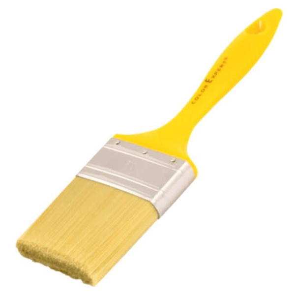 Кисть плоская 70х16мм пластиковая ручка смешанный ворс красная Color Expert