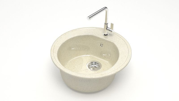 Мойка иск мрамор врезная Черая 510х510х191 бежевый