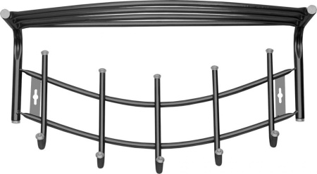 Вешалка настенная 5 крючков ВНП4/Ч с полкой черный Премиум 4 Nika